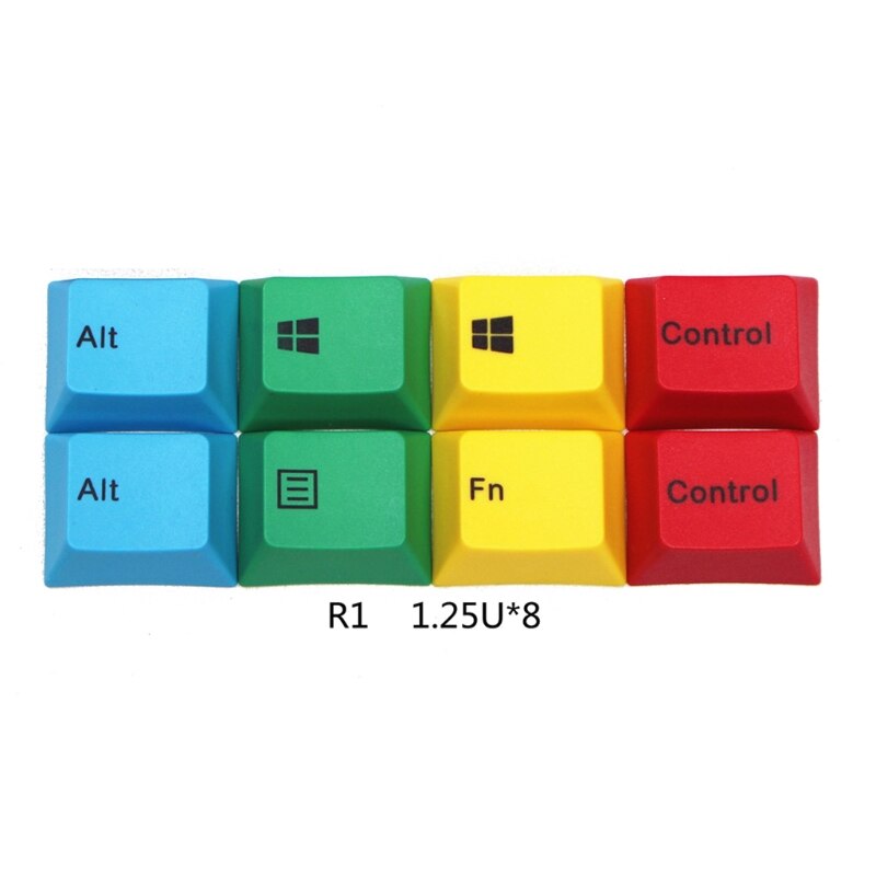 8Pcs 1.25U PBT Dye Sublimation KeyCaps Mechanical Keyboard Keycaps for Cherry MX Switch R1 Keycaps