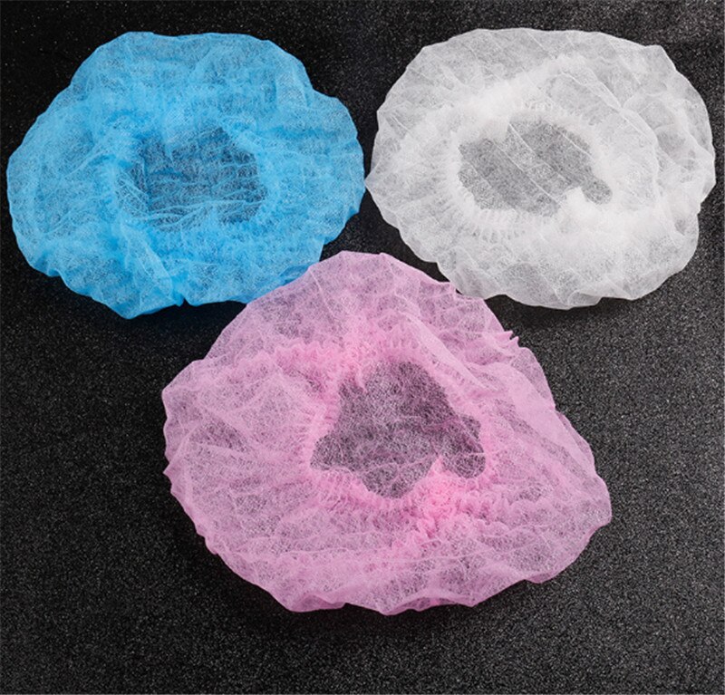 5 pcs Non-woven Double Elastic Disposable Dust Hat Women Men Shower Caps For Spa Hair Cap Salon Bathroom Barbershop Hotel