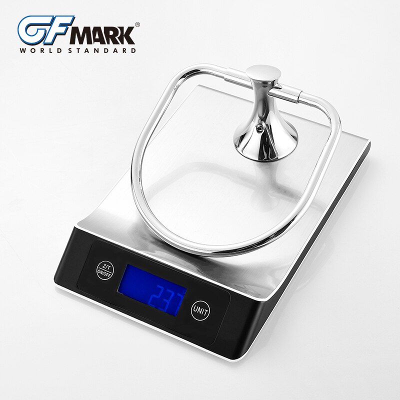Gfmark vægmonterede håndklæderinge krom toilet håndklædeholder holder stativer anneau serviette badeværelsestilbehør hardware til badekar