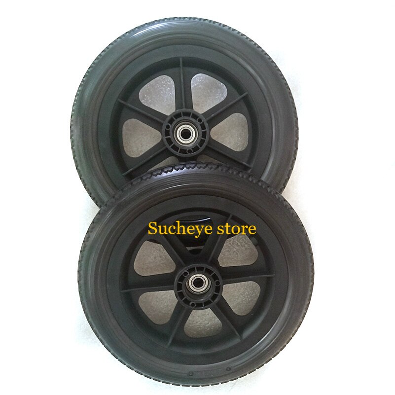 2 Stuk 12 1/2X2 1/4 Effen Wiel Rolstoel Onderdelen Achterwiel 12 Inch Pu Bandenspanning gratis Wiel Handleiding Rolstoel Achterwiel