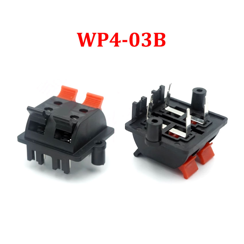 Conector WP de doble fila de 4 posiciones, conector de cable de bocina de Audio, WP4-3/03B/15/17B, Clip de prueba de interruptor de Terminal de resorte de altavoz, 1 Uds.: Gris oscuro
