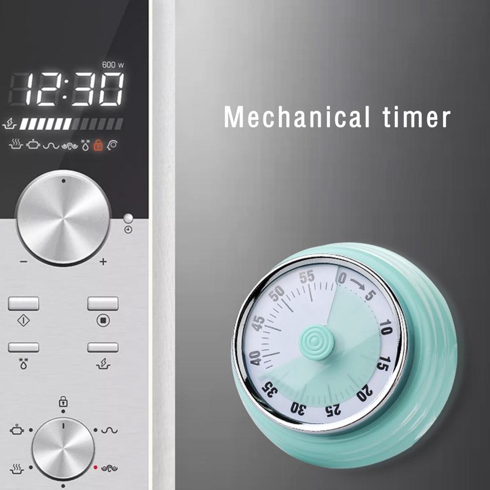 Stainless Steel Mechanical Kitchen Timer Round Shape 60 Minutes Novelty Countdown Kitchen Clock Alarm Time Reminder Kitchen Tool