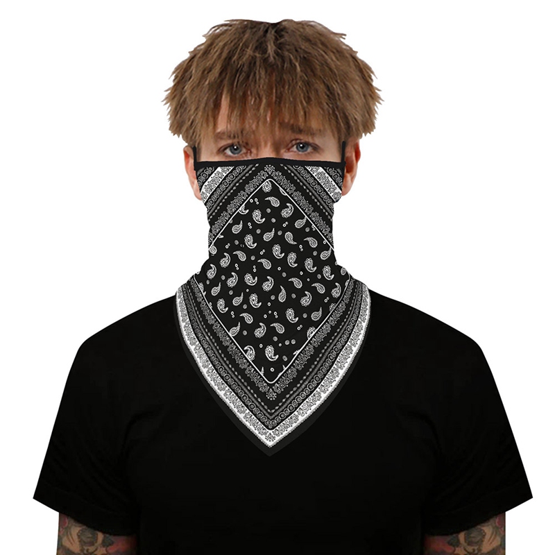 Bufanda para hombre y mujer, Bandana con elásticos, pasamontañas de cuello para la cara, bufanda fina con estampado Digital a prueba de viento