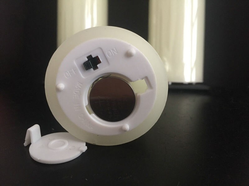 Dia.5CM Battery powered Flickering Led Pillar Candle Paraffin Wax wavy Edge Home Wedding party decor Vary Height Optional-Amber