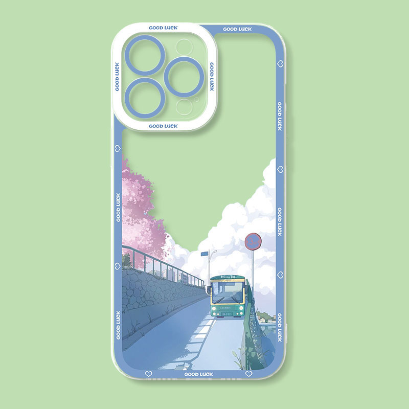 Hermosa funda con paisaje para OnePlus 8 8T 9 10 Pro 11 9R 9RT Nord Ace 2 2V One Plus 1+9R 1+8T 1+10Pro 1+11 1+Ace2 funda de silicona: plástico / Azul