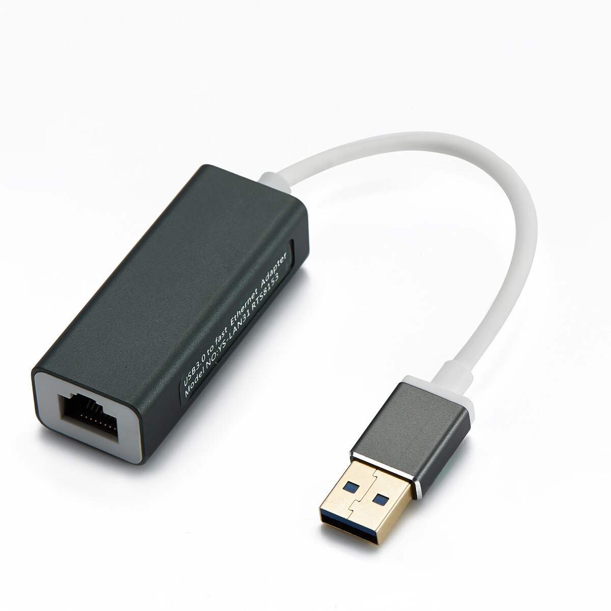 Convertidor de tarjeta de red B26 de aleación de aluminio, USB, Gigabit, Notebook, USB 3,0 a adaptador Ethernet RJ45: grey