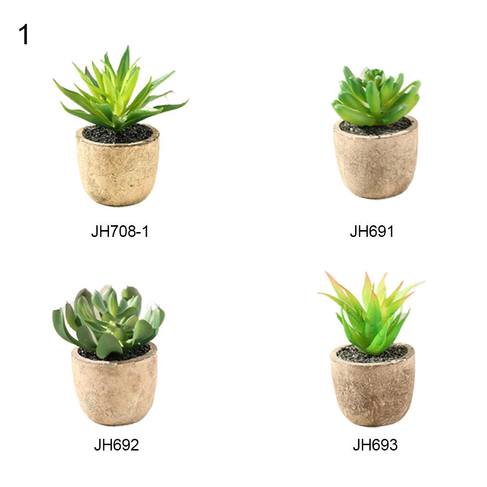4Pcs/Set Simulation Succulent Plants Artificial Potted Plant Indoor Ornaments: 1