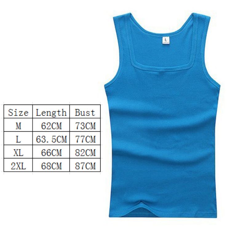 100% Cotton Mens Oversized T-shirt Sleeveless Tank Top Solid Color Fitness Men Muscle Vests Bodybuilding T Shirt For Men Tees: M / Blue