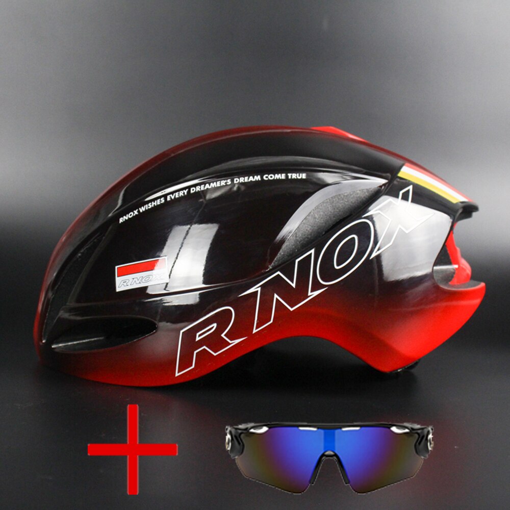 Aero Helmet Triathlon Bicycle Helmet TT Road Bike Helmet For Men Women Race Cycling Helmet Mtb Casco Ciclismo Bicycle Equipment: Black red-1