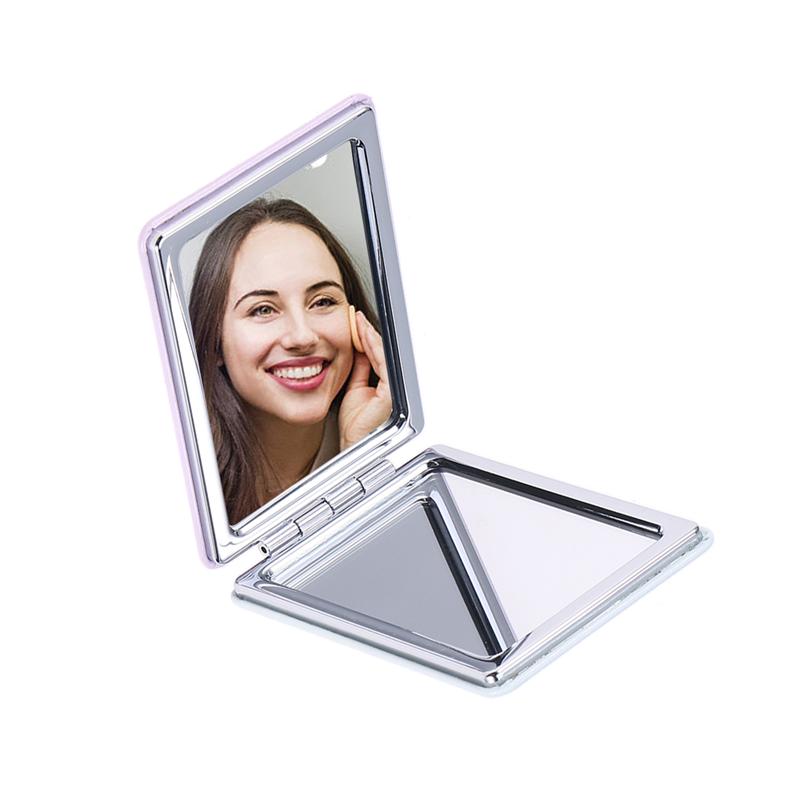 Double-Sided Makeup Mirror Portable Folding Compact Pocket Mirror Rectangle Mirror Cosmetic Tools