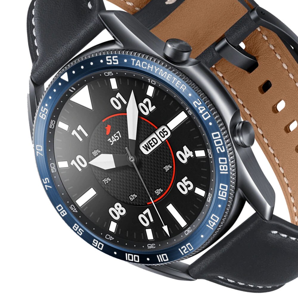 45mm smart ur cover til samsung galaxy watch 3 bezel ring anti-ridse stål bezel ring selvklæbende cover ur tilbehør