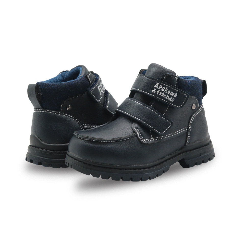 Apakowa Jongens Schoenen Lente Herfst Kinderen Mode Motorfiets Enkellaarsjes Voor Peuter Jongens Outdoor School Klittenband Martin Laarzen