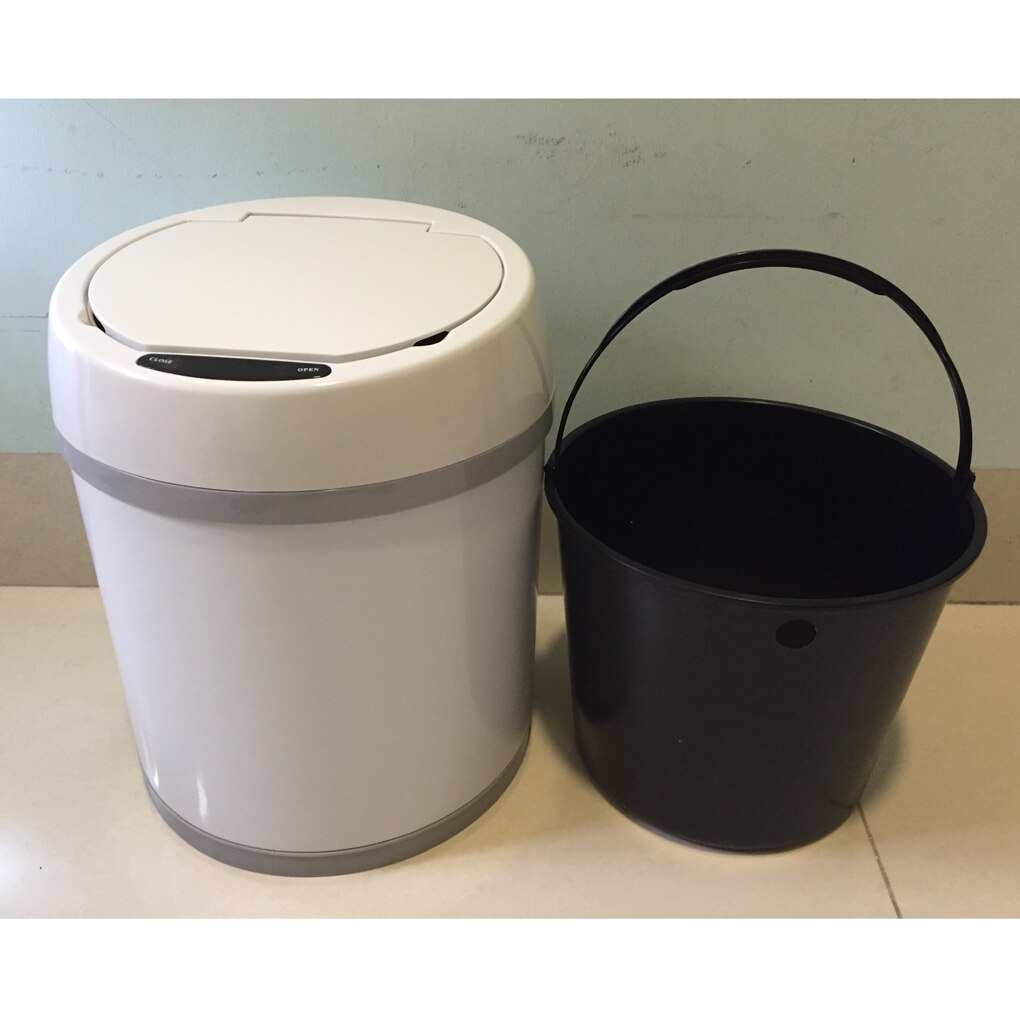 Stainless Steel Auto Open/Close Garbage Can Sensor Trash Bin Recycling Container Battery Power with Inner Bucket