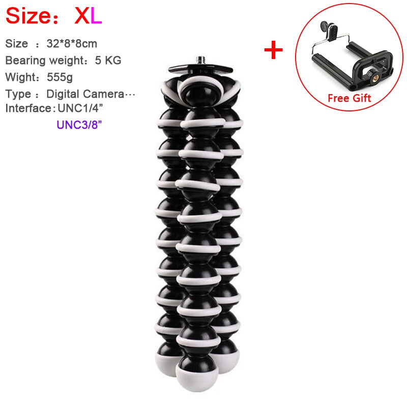 Trípode de pulpo para trípode para cámara de teléfono, soporte en vivo, ACCESORIOS FOTOGRÁFICOS grandes, medianos y pequeños, mini trípode de pulpo en general: XL