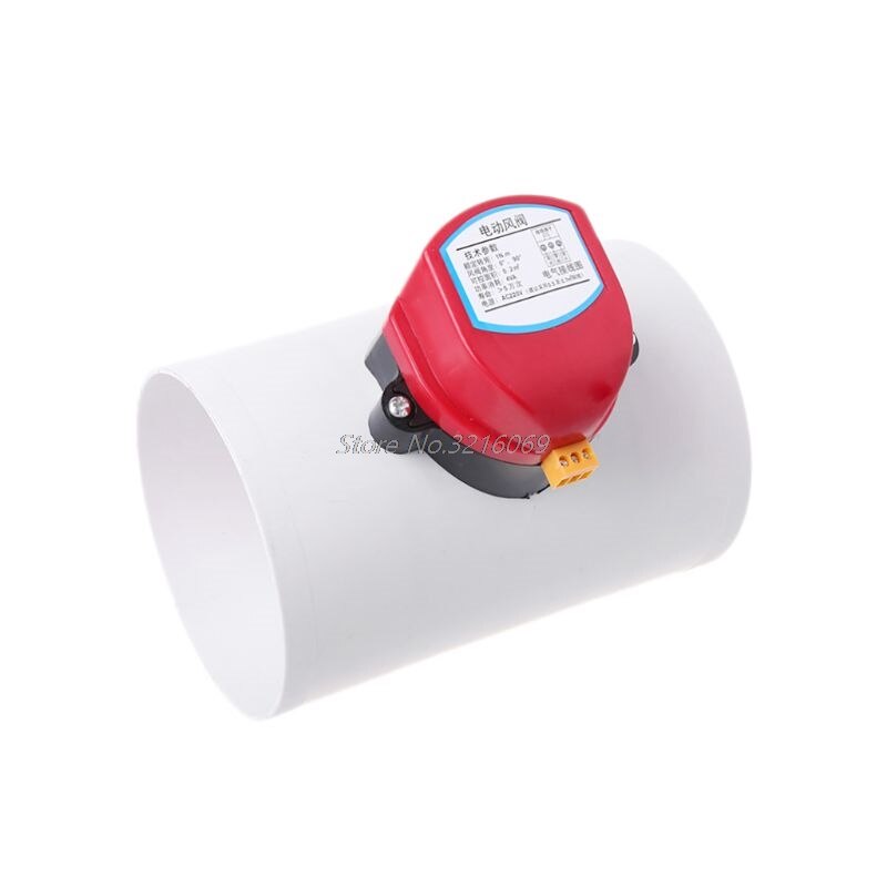 220V Plastic Electric Damper Check Valve 110mm Air Volume Control Valves For Ventilation Pipe