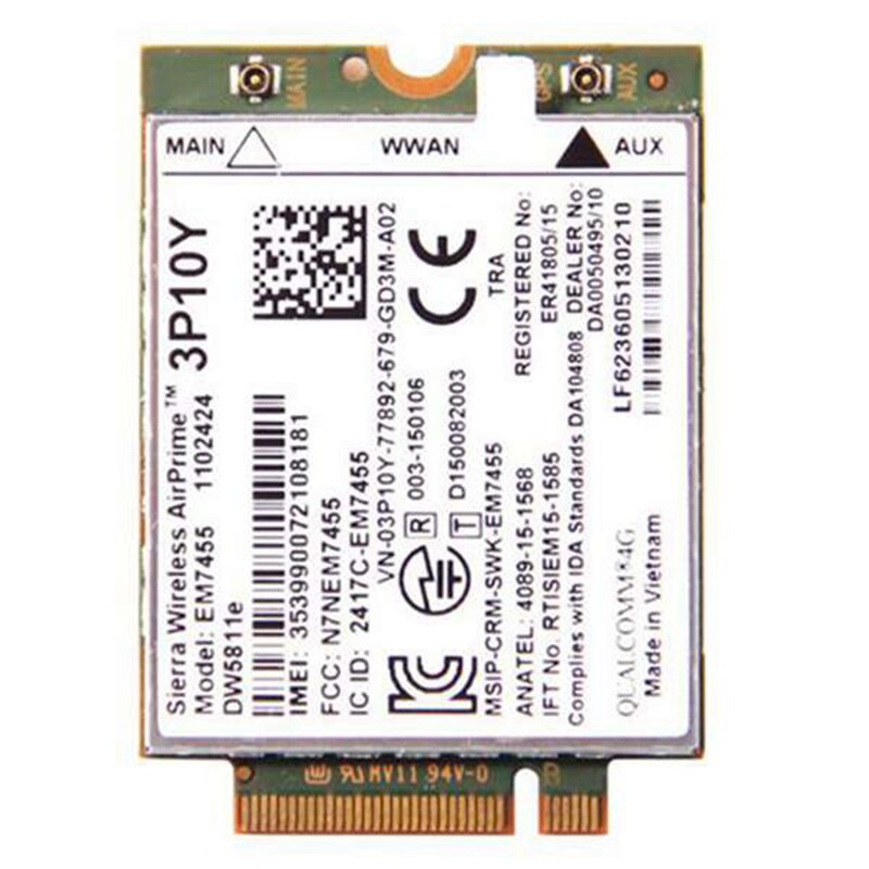 Sierra Wireless Airprime EM7455 DW5811E 3P10Y CAT6 4G Module for DELL E7270 E7470 E7370 E5570 E5470 Wireless FDD TDD