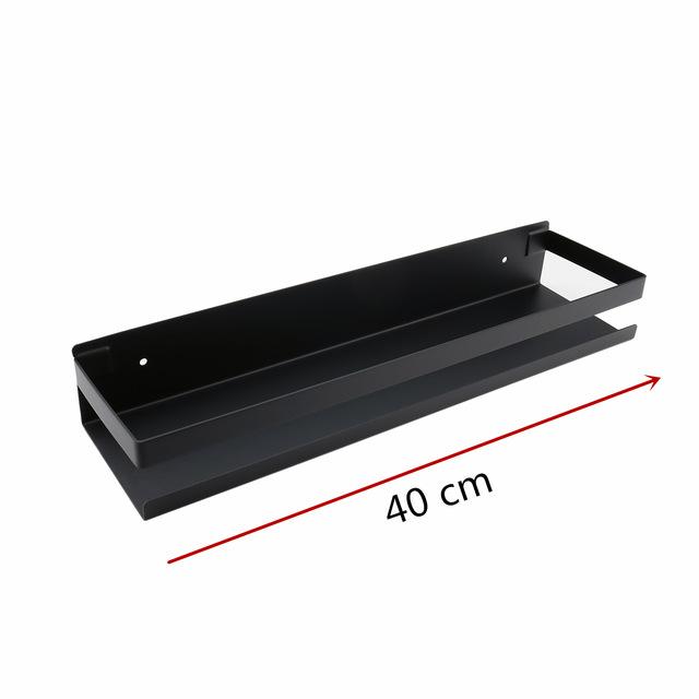 Estante de pared para baño, accesorio negro para ducha, champú y baño, estantes esquineros, estante de almacenamiento de 20cm-50cm: Black  40cm