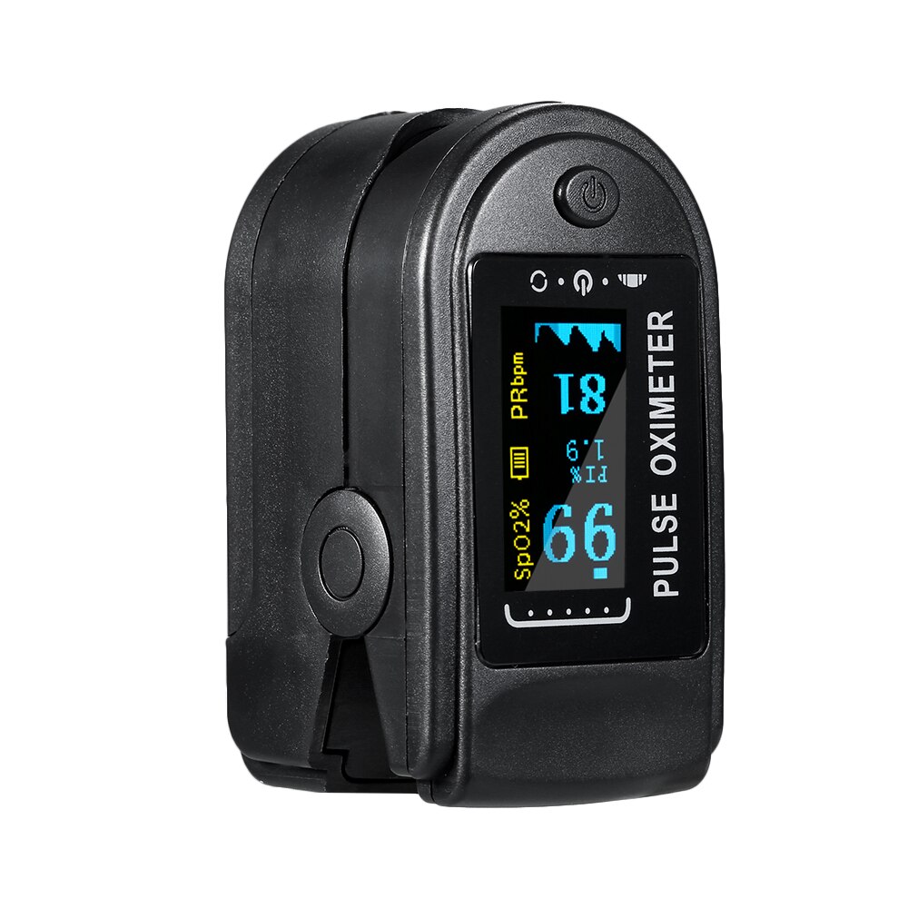 Healthcare Finger Oximeter Fingertip Pulsoximeter Pulse Oximeter Blood Pressure Pulse Heart Rate Monitor: Black