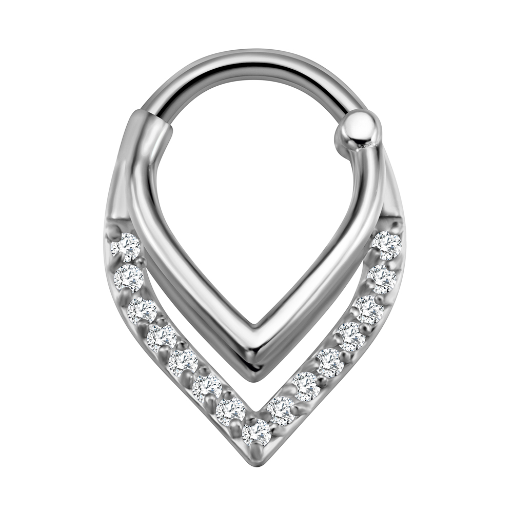 Wreath Septum Nose Ring Piercing Water Clicker 316L Stainless Steel Daith Clicker Helix Cartilage Earring BodyJewelry: Pure Gold Color