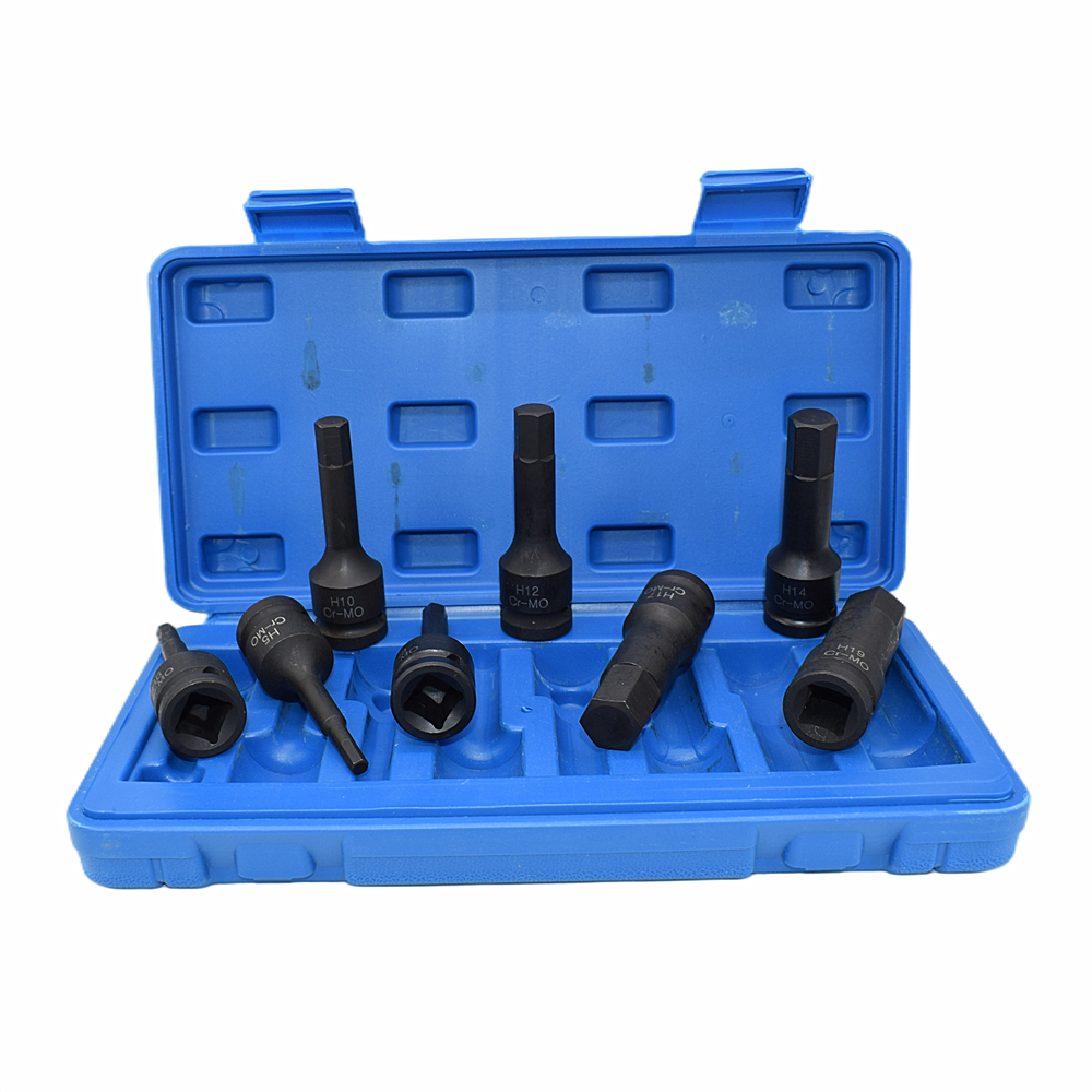 1/2 " fyrkantig insexhylsa 8 st set 78mm långa cr-mo metriska insexhylsor  h5 h6 h7 h8 h10 h12 h14 h16