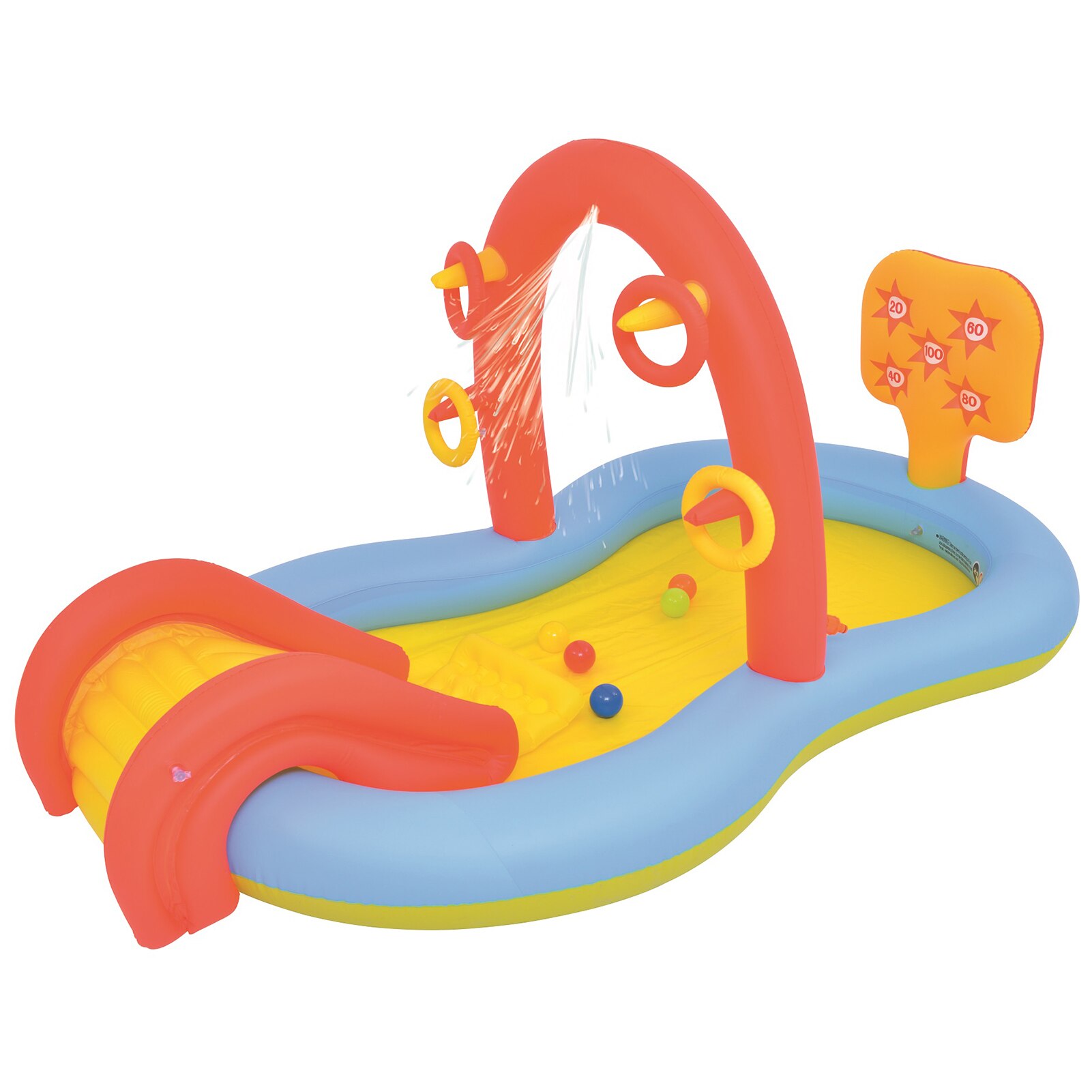 Opblaasbaar Zwembad Voor Kid Sliding Zwembad Sprinkler Water Speelgoed Kinderen Thuis Peuterbad Met Oceaan Bal En Ferrule: Default Title