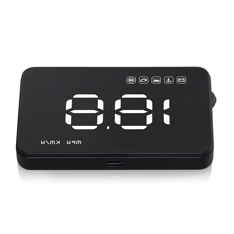 1einstellen Auto Hud Kopf hoch Anzeige Universal--Tachometer Über-geschwindigkeit Alarm Digitale Auto-Styling Auto Tacho Windschutzscheibe schwarz