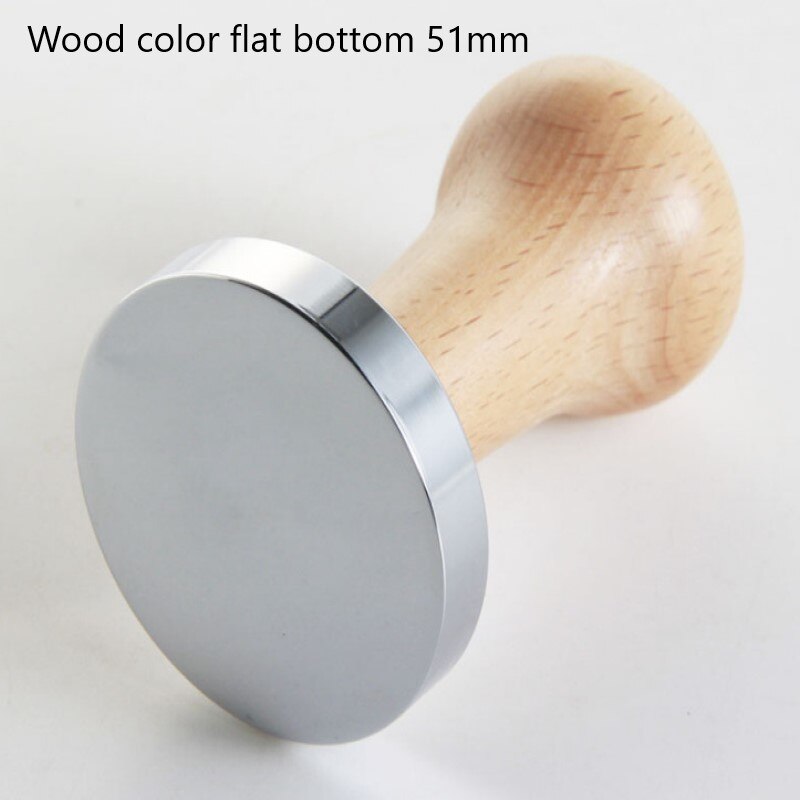 Stainless steel tamped coffee machine handmade wooden handle coffee dust hammer coffee coffee machine tool accessories: Navy Blue