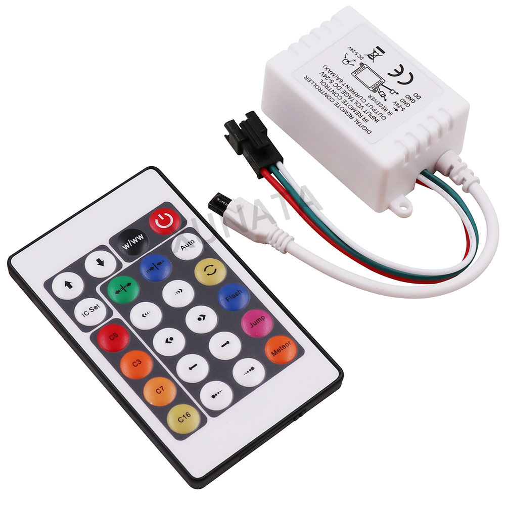 Dc12-24v piksler mini wifi-kontroller til  ws2801 ws2811 ldp 6803 sk6812 ws2812b ledet stripe 14 nøkkel 24 nøkkel ir fjernkontroll