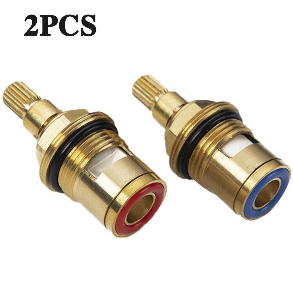1 Pair Replacement Valves Ceramic Tap Valve For Bathroom Hardware Accessories Faucet Cartridges 20 Teeth 1/2 Thread
