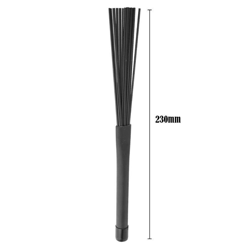 Juego de 2 unidades de escobillas para Batería de Jazz, de nailon, retráctiles, 23cm, baquetas de tambor, baquetas de percusión con asas de goma, accesorios musicales