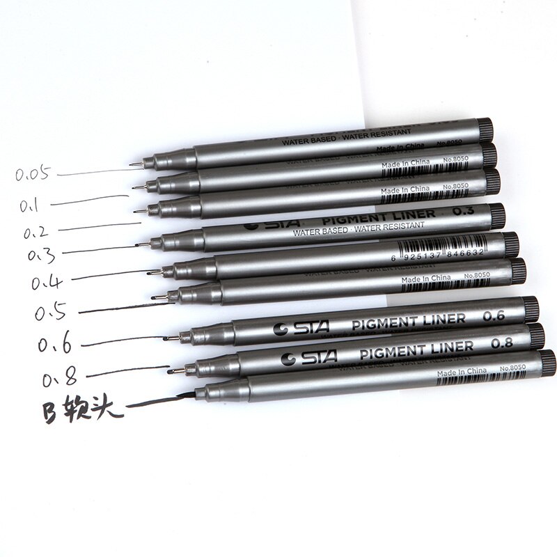 Waterproof STA Art Sketch comics Art Marker Pen Pigment Liner Water Based For Drawing Handwriting School Stationery