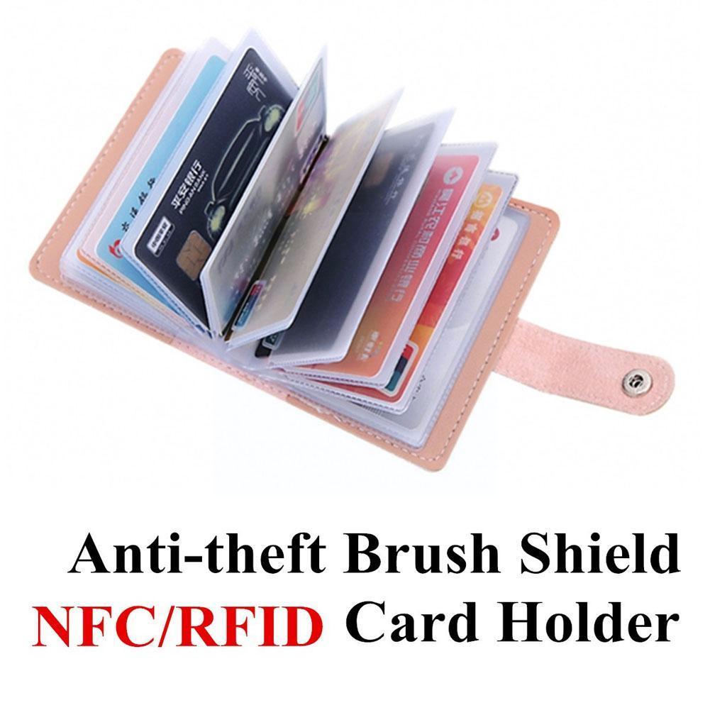 26 Card Slots Bank Card Cover Anti-theft Anti-degaussing Shielding Card Holder Card NFC Multi-card Bag H7B8