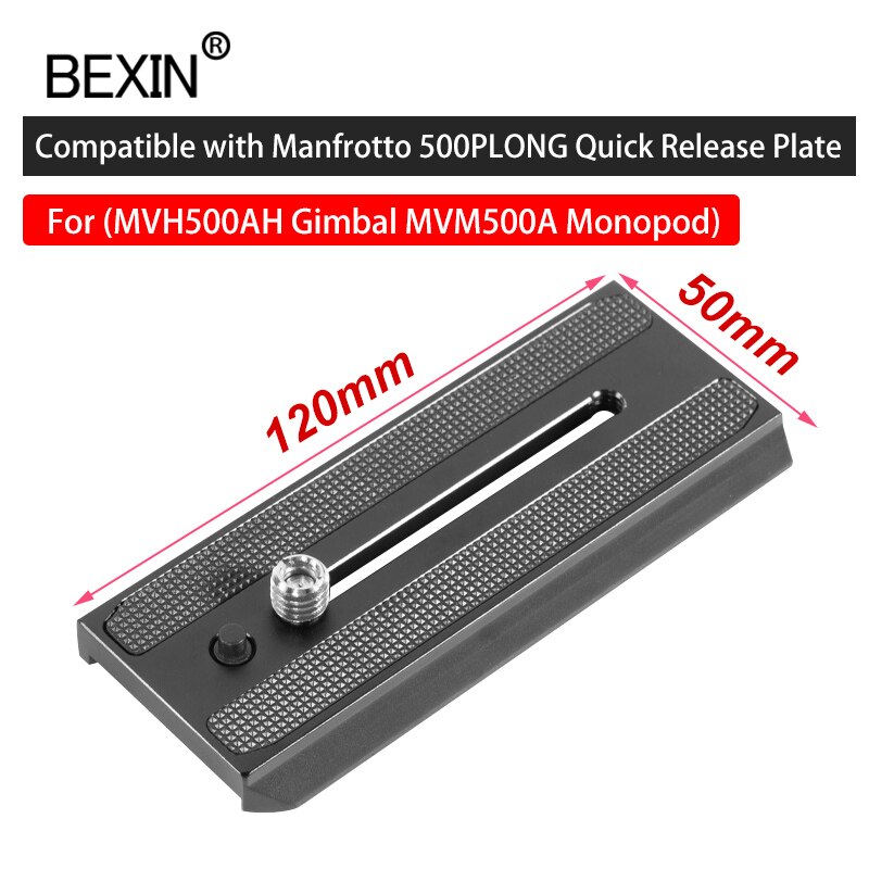 Manfrotto Quick Release Sliding Plate Camera Mount with "1/4" screw with 3/8" nut for Manfrotto MVH500AH Hydraulic PTZ: 500-L120