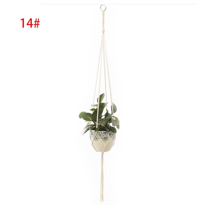 100% Handmade Macrame Plant Hanger Flower Pot Baskets Hanging Net Cotton for Home Wall Decoration Vertical Garden Tools: no.14