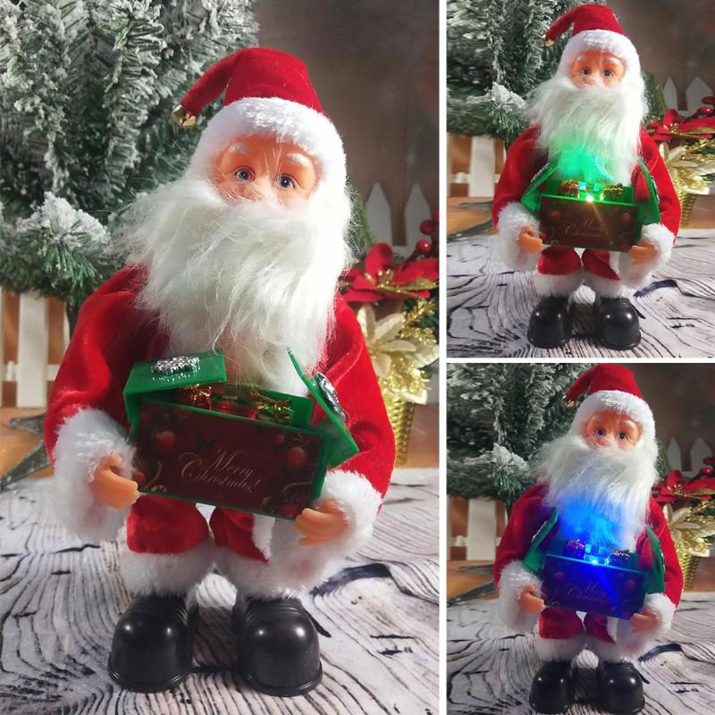 Christmas Electric Santa Claus Singing Doll Toy for Year Electric Christmas Doll Toy Navidad Xmas Decor