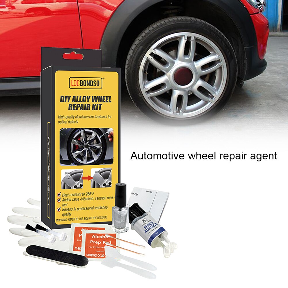 Scratch Remover Repair Glue Anti-vibration Silver Gray Paint Sandpaper Alloy Universal Wheel Repair Adhesive Kit