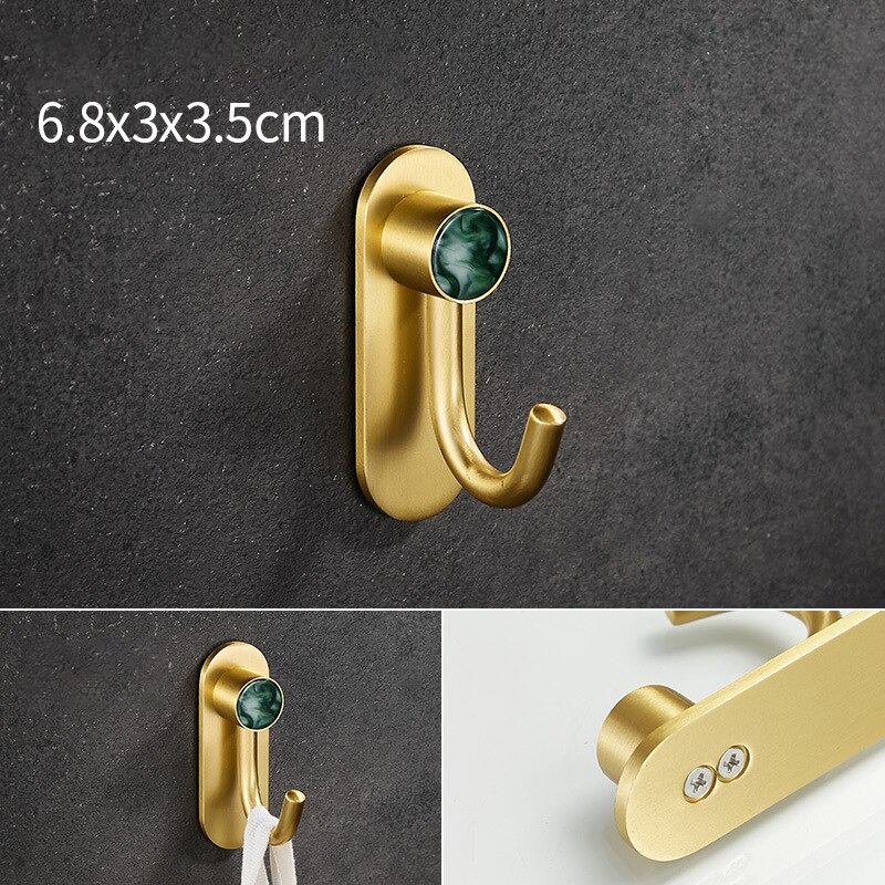 1pc aluminium wandgemonteerde kapstokken voor thuis, slaapkamer, keuken, sleutel, handdoekhangers: Groene b