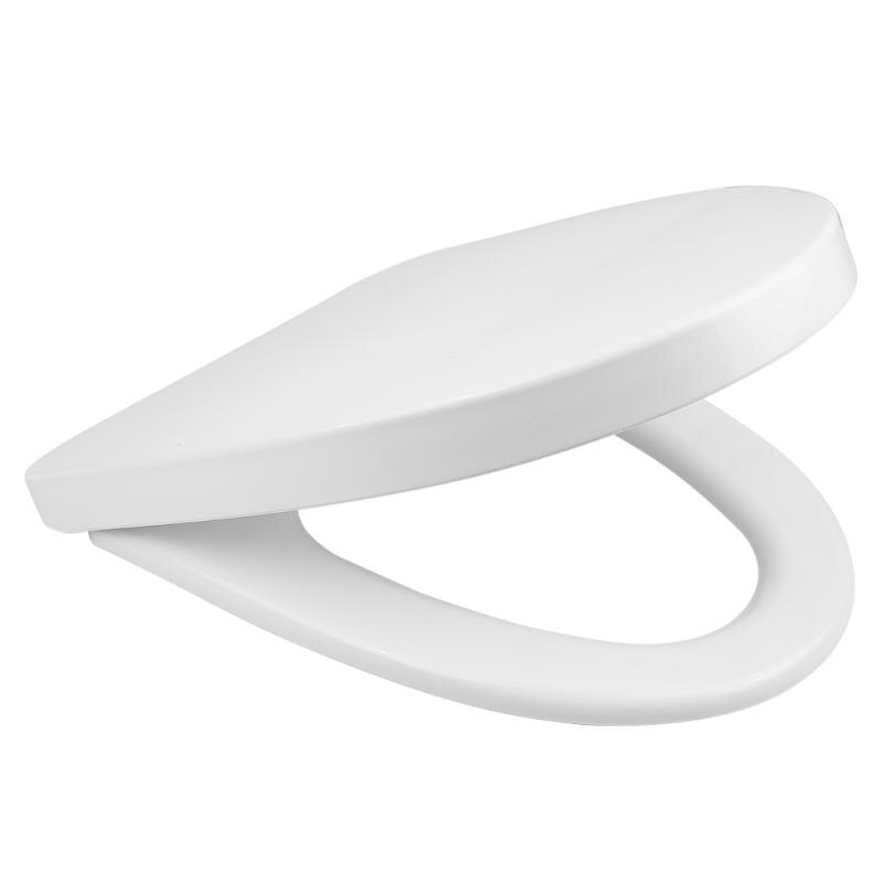 Toilet Seat Quiet Comfortably Soft Closing Function With Protective Cover Easy To Clean Suitable For V-shaped Toilets HWC