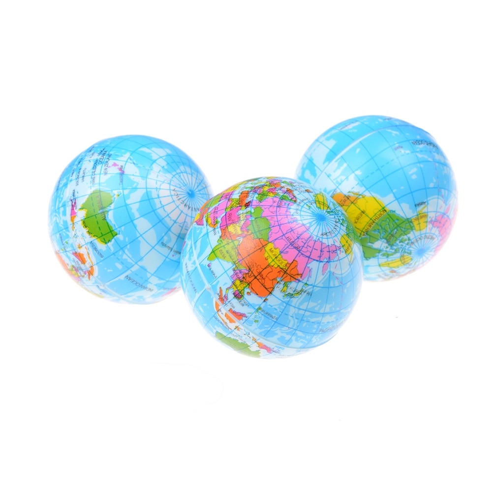 1 Stuks Ball Globe Baby Vroege Educatief Leermiddel Speelgoed Bal Kids Baby Stress Bouncy Bal Geografie World Map Foam rubberen Bal