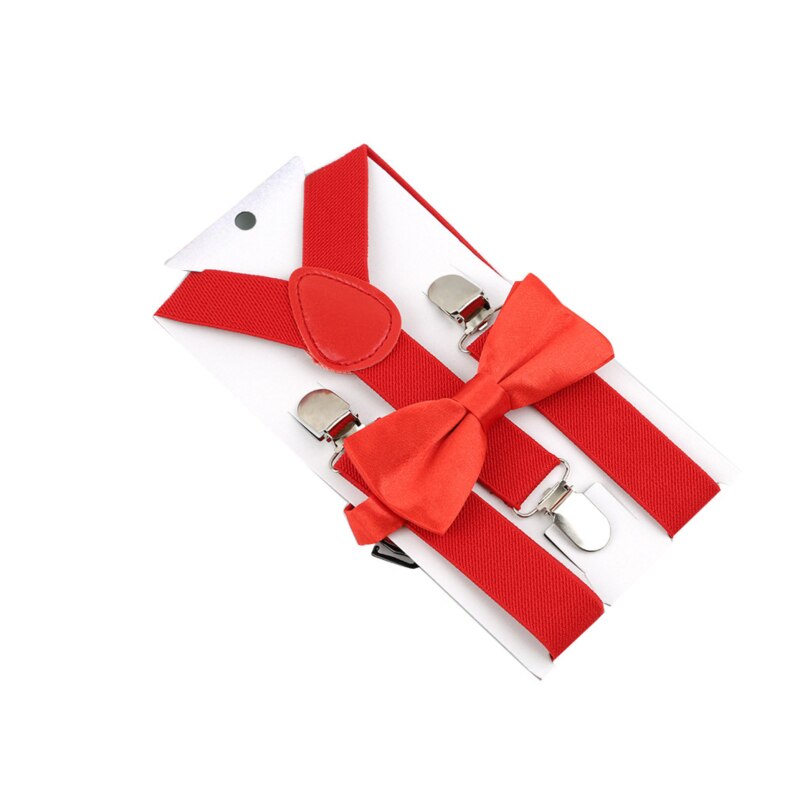 Conjunto de tirantes con pajarita para niños, Tirantes ajustables, accesorios de corbatas de boda para bebés: Red