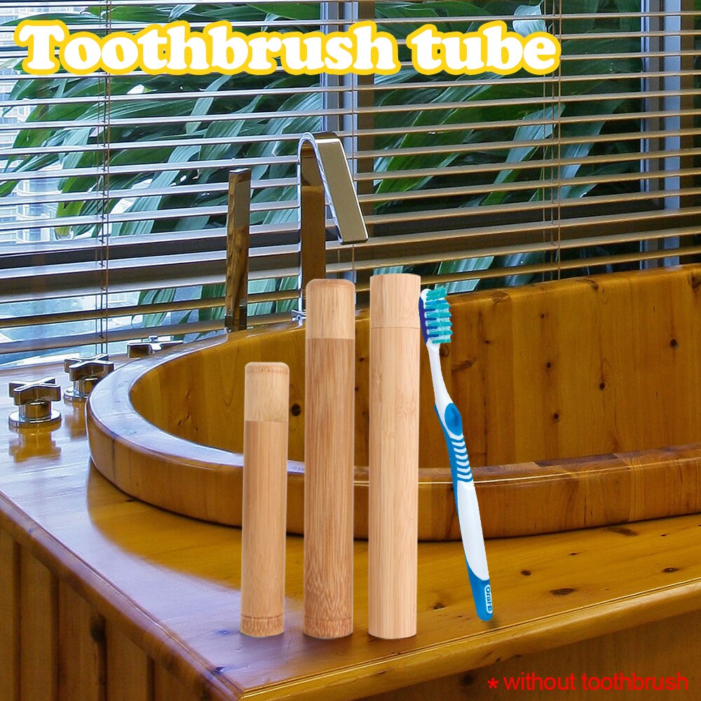 1PC Eco-Friendly Toothbrush Case Nature Bamboo Toothbrush Tube Adult Health Oral Hygiene Travel Portable Toothbrush Holder