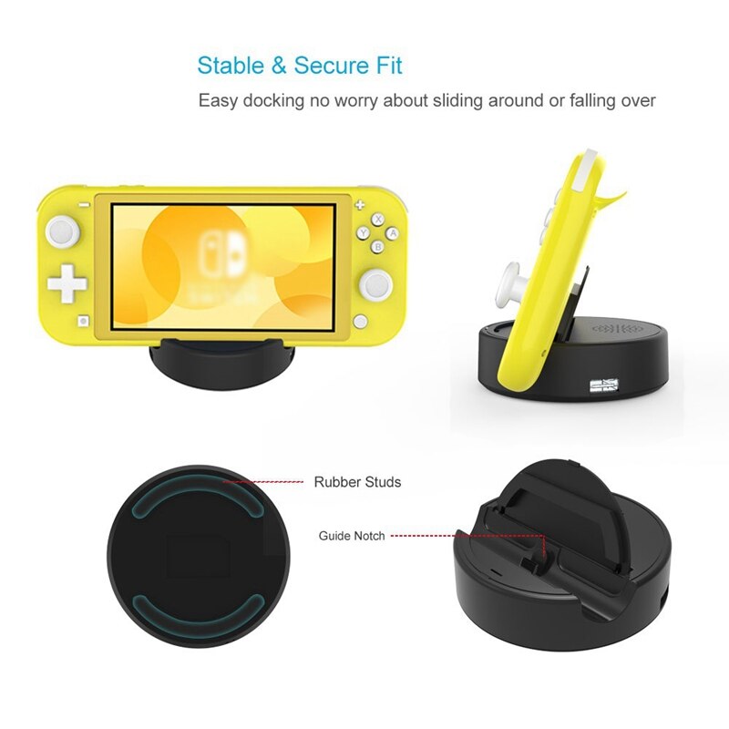 Commutateur à Lite Base de charge Mini NS unité principale avec support double chargeur externe USB