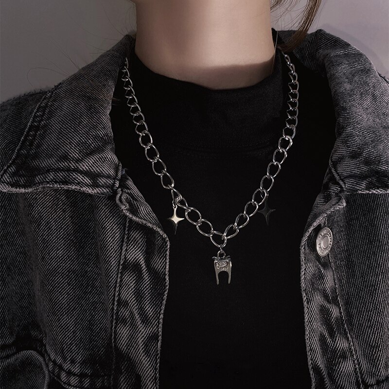 Cute Silver Dental Tooth Necklace Pendant Hip-hop Choker Clavicle Chain For Women Men Jewelry Dentist