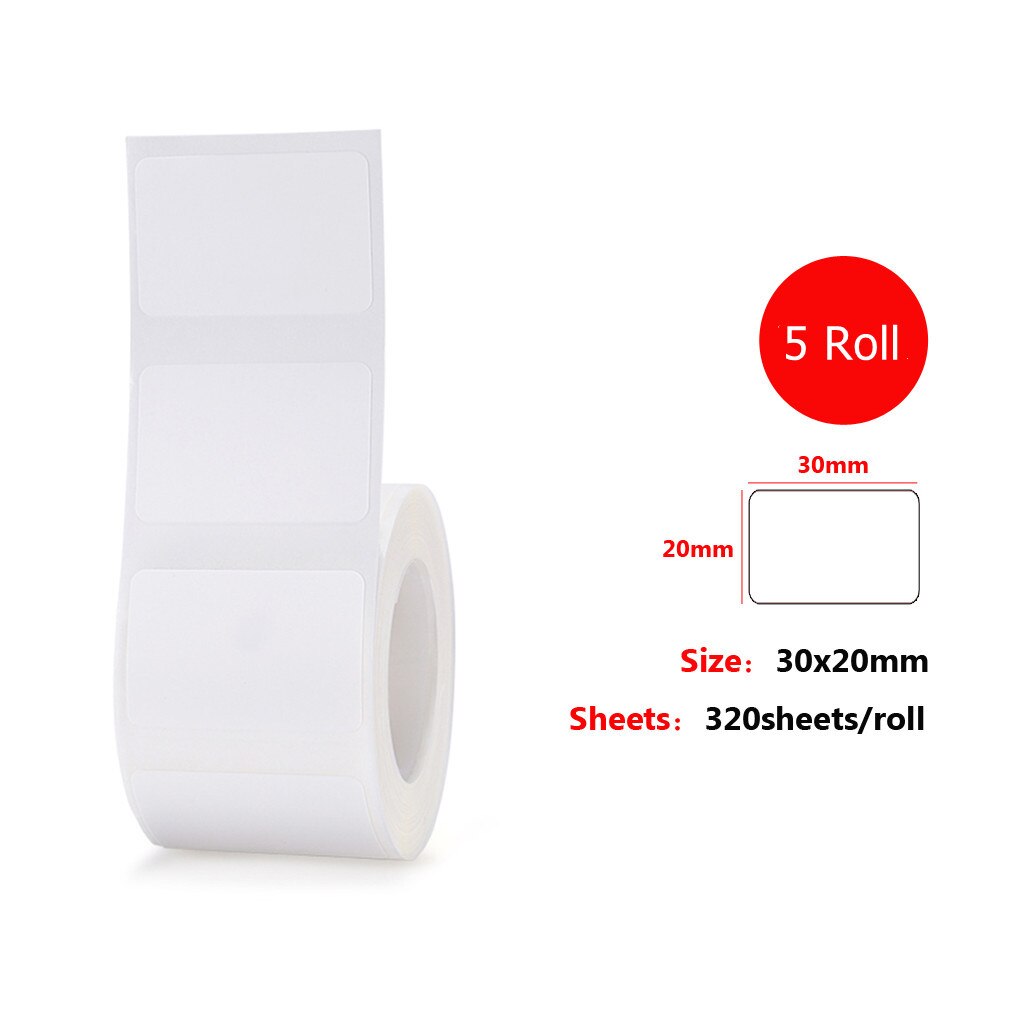3 rolle Thermo Druck Papier Selbst-Klebstoff Papier Barcode Preis Größe Name Etikett Papier für Niimbot B3S/B11/B21 Thermische Drucker: 30x20 5 Rollen