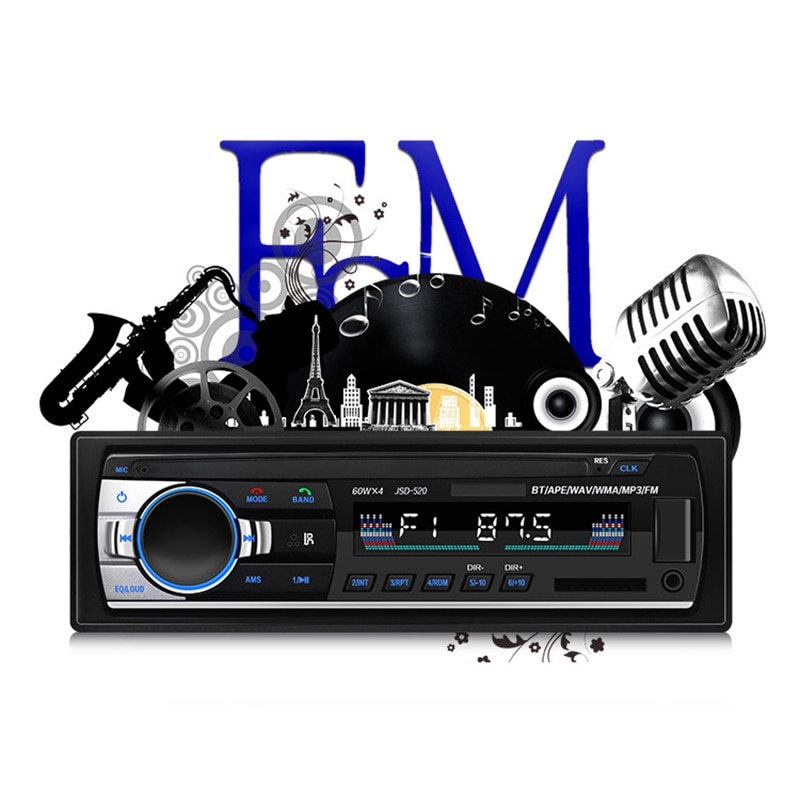 Bluetooth autoradio-ontvanger, single din, 24v fm-ontvanger,  mp3 radiospelers met afstandsbediening