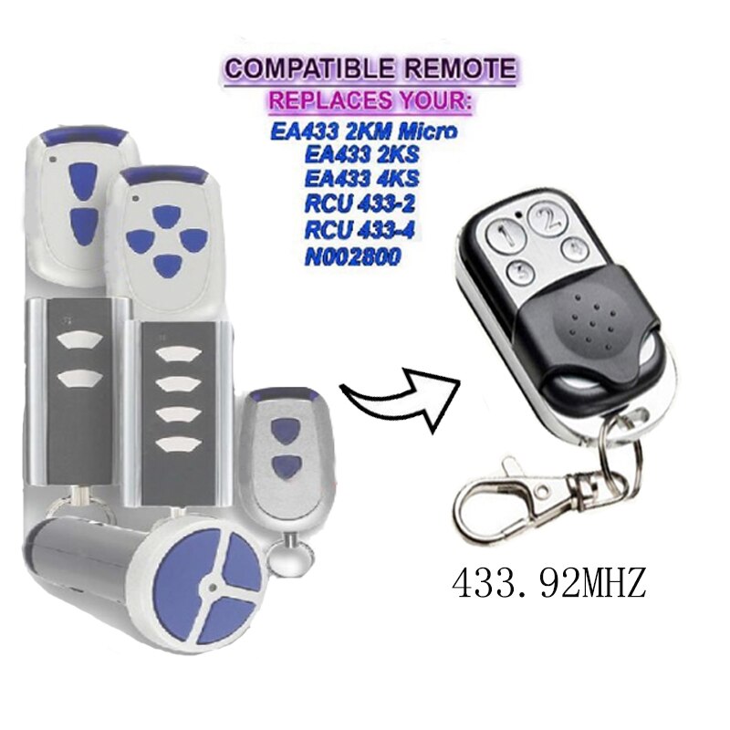 Remote de Garage pour Acier Inoxydable standardTélécommande 433MHz
