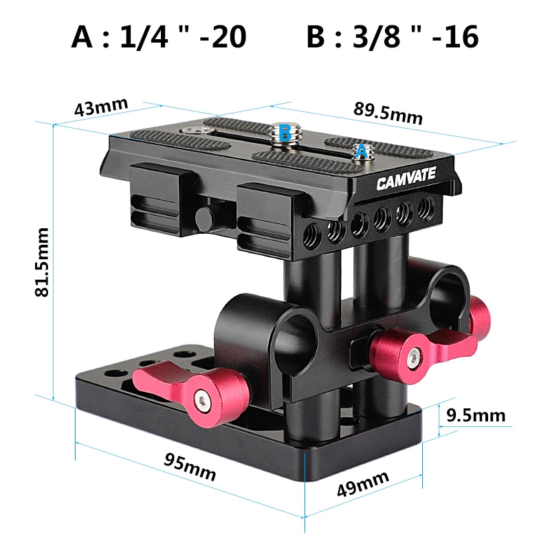 CAMVATE szybkiego montażu aparatu płyta montażowa/QR podstawa z standardowe 15mm LWS podwójny pręt zacisk do Manfrotto 577/501/ 504/ 701 statyw