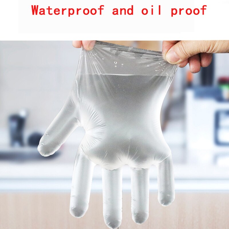 Pe handsker 100-500 stk/æske engangshandsker industriel mad gennemskinnelig pe plastik handske til ikke nitril handsker