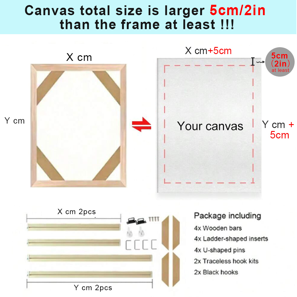 30x40cm 40x60cm 60x90cm DIY Wooden Frames Suitable for Canvas Oil Diamond Paintings Wall Art Photo Frame Pine Home Decor