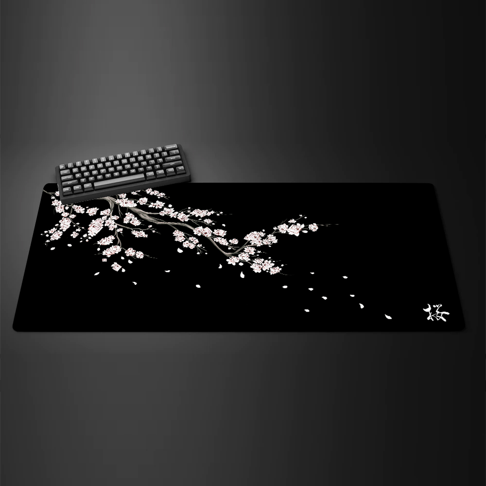 1Pc Japan Sakura Gaming Mouse Pad XXL Laptops Deskmat Cherry Blossom Mousepad Office Carpet Gamer Keyboard Computer Desk 800X400: 90x40 cm / BROWN